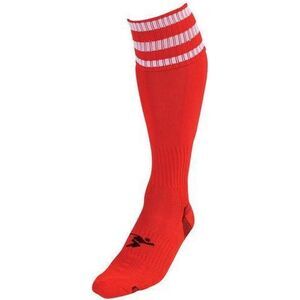 Precision Childrens/Kids 3 Stripe Pro Soccer Socks / Red/White